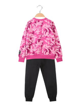 Tuta Kappa bambina fucsia e nera con fantasia floreale – FUCSIA/NERO
